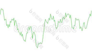 股票市场投资交易白底图上的绿线图..